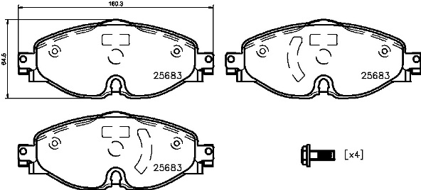 A.B.S. P 85 147 BREMBO BREMSBELÄGE, RICHTUNGSGEBUNDEN Bremsbelagsatz, Scheibenbremse